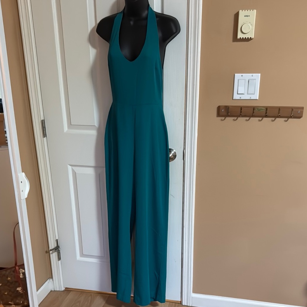 Babaton Blue Halter Backless jumpsuit Casual